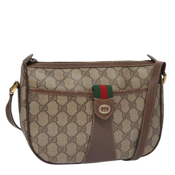 GUCCI GG Supreme Web Sherry Line Shoulder Bag Pvc Beige 89 02 032 - Picture 1 of 16